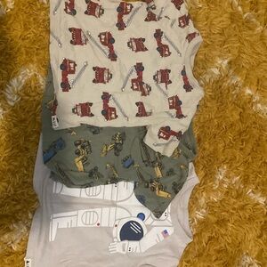 Gently used graphic T’s. Fire trucks, dozer, and astronaut